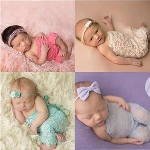 Bright pink tube top romper photography prop